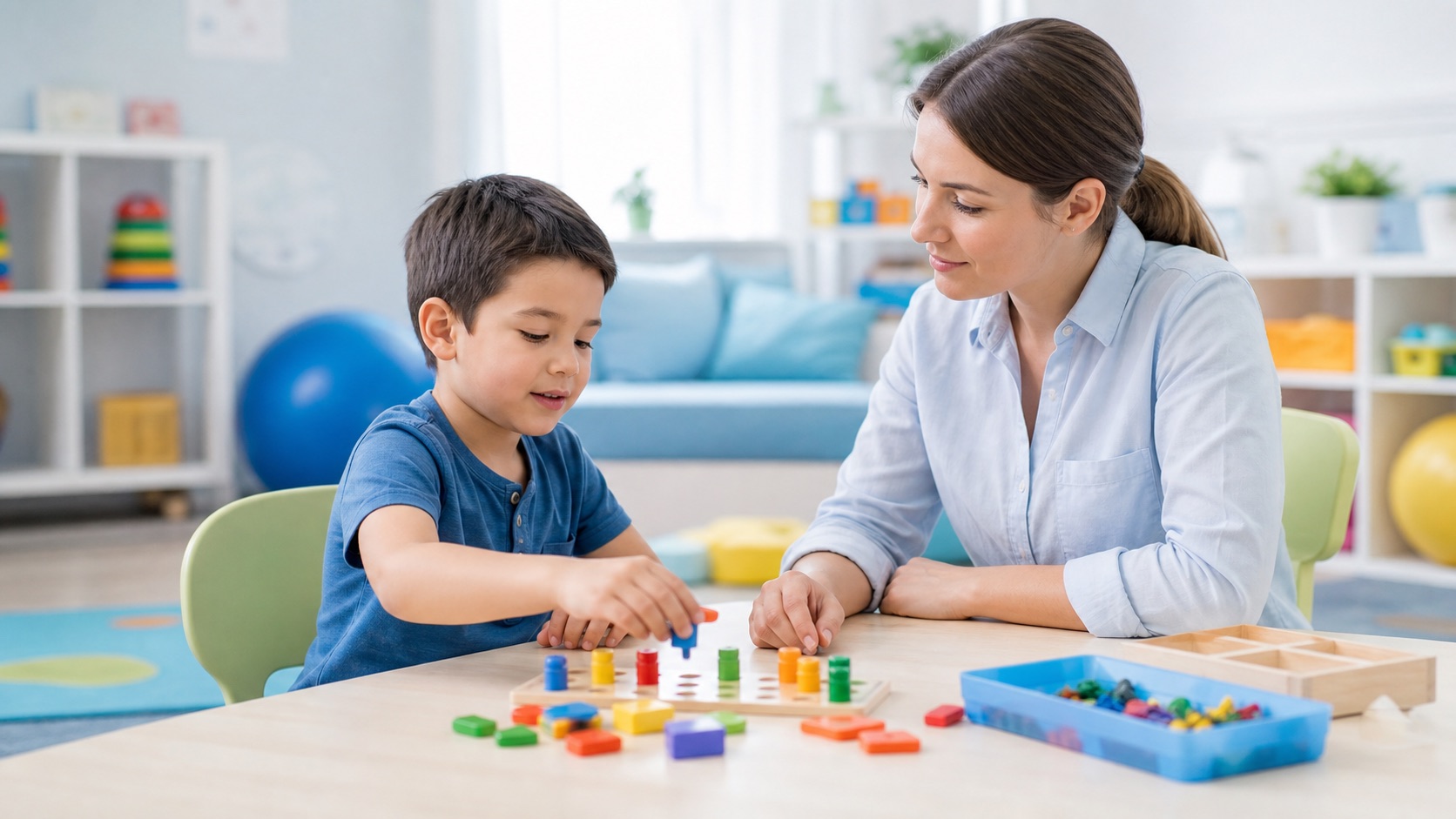 Atendimento terapêutico infantil com atividades de desenvolvimento