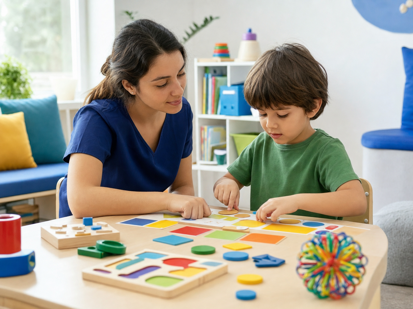 Atendimento infantil com atividades terapêuticas
